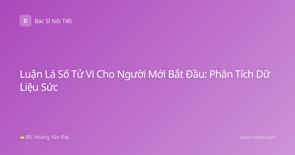 Luận Lá Số Tử Vi Cho Người Mới Bắt Đầu: Phân Tích Dữ Liệu Sức